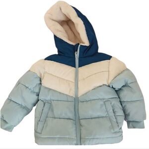 Swiss Tech Girls Warm Winter Jacket with White‎ Soft Fuzzy Interior Blue White